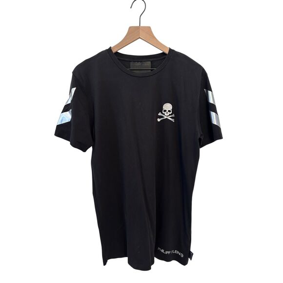 Philipp Plein Black Rear Monogram T-Shirt short sleeve  Black XL - Picture 1 of 7